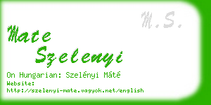 mate szelenyi business card